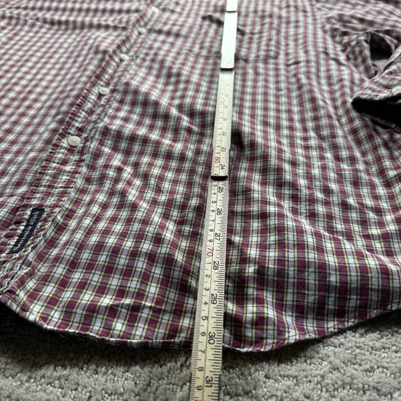 ABERCROMBIE & FITCH - Vintage Big Red Plaid Button-up Oxford Shirt, Mens LARGE - Picture 4 of 7